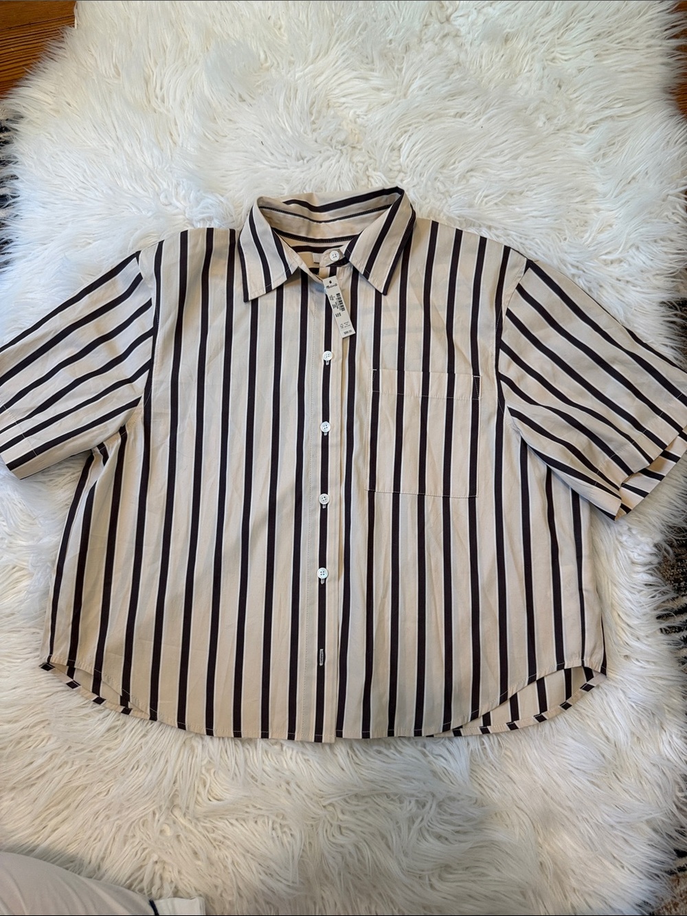 Madewell Straight-Hem Short-Sleeve Shirt in Poplin, NWT